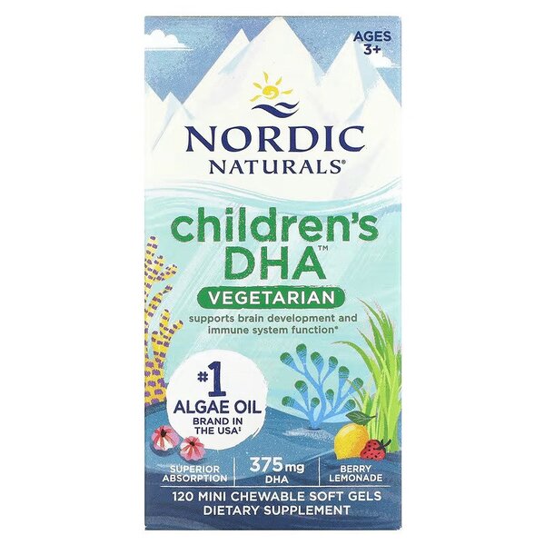 Nordic Naturals Children's DHA, 375 mg Berry Lemonade - 120 chewables